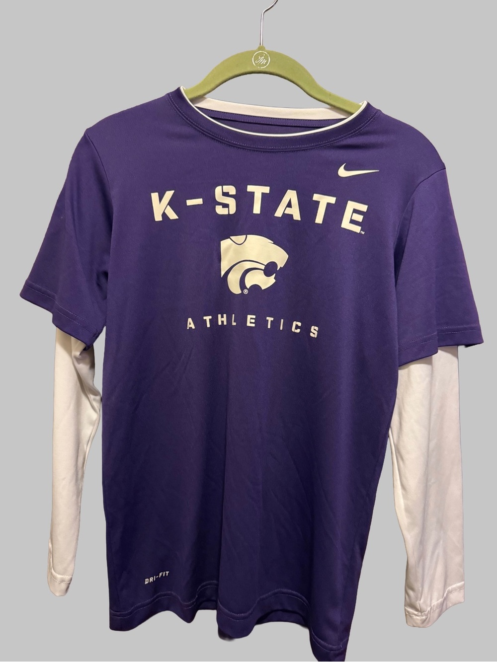 Youth Nike K-State Athletics Purple Layered Long Sleeve Tee